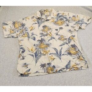 Islander Shirt Mens Extra Large Silk Floral‎ Hawaiian Palm Washable Casual